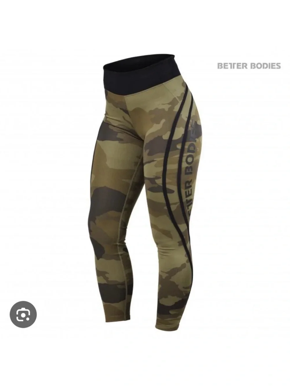 BETTER BODIES Camo High-Waist Leggings in Olive and Black